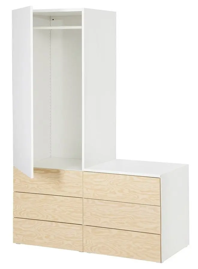 Antreu Ikea Platsa 120x57x181 (Alb Kalbaden/Aspect Pin Intens)