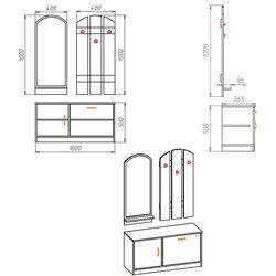 Прихожая Marcel Prod Olga (Wenge/Birch) Thumb