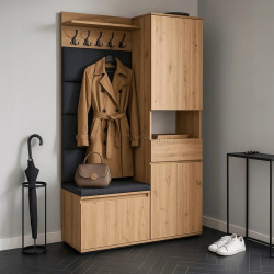 Прихожая Mebel Elite Modena 1.2m (Artisan Oak/Graphite)