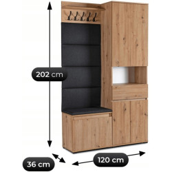 Прихожая Mebel Elite Modena 1.2m (Artisan Oak/Graphite) Thumb
