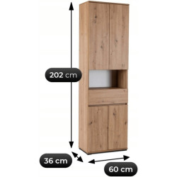 Прихожая Mebel Elite Modena 1.2m (Artisan Oak/Graphite) Thumb