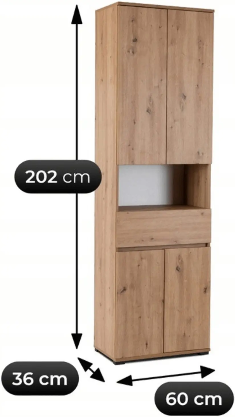 Прихожая Mebel Elite Modena 1.2m (Artisan Oak/Graphite) - 10