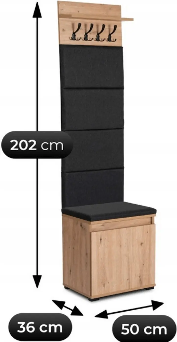 Прихожая Mebel Elite Parma 0.5m (Artisan Oak/Graphite) - 8