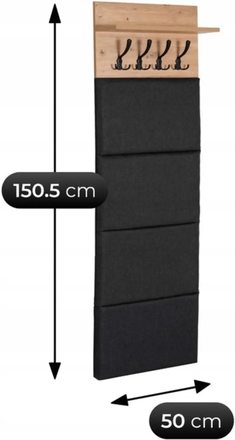 Прихожая Mebel Elite Parma 0.5m (Artisan Oak/Graphite) - 9