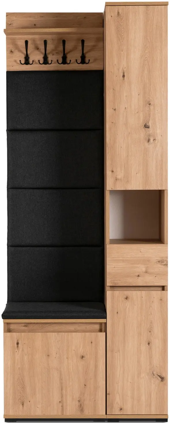 Прихожая Mebel Elite Parma 0.8m (Artisan Oak/Graphite) - 2