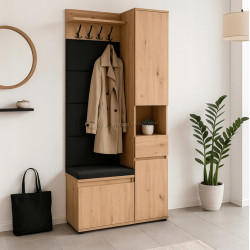 Прихожая Mebel Elite Parma 0.8m (Artisan Oak/Graphite)