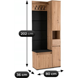 Прихожая Mebel Elite Parma 0.8m (Artisan Oak/Graphite) Thumb