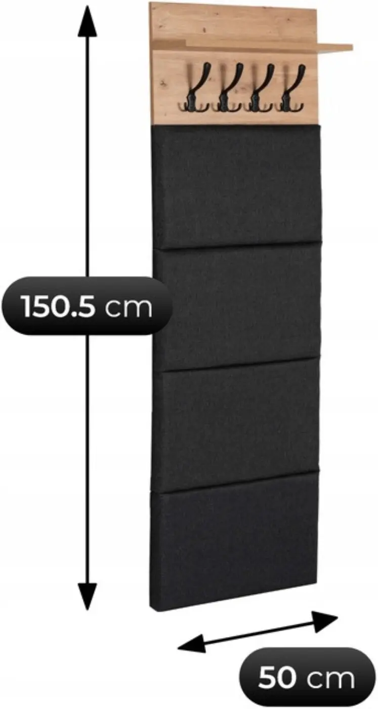 Прихожая Mebel Elite Parma 0.8m (Artisan Oak/Graphite) - 8