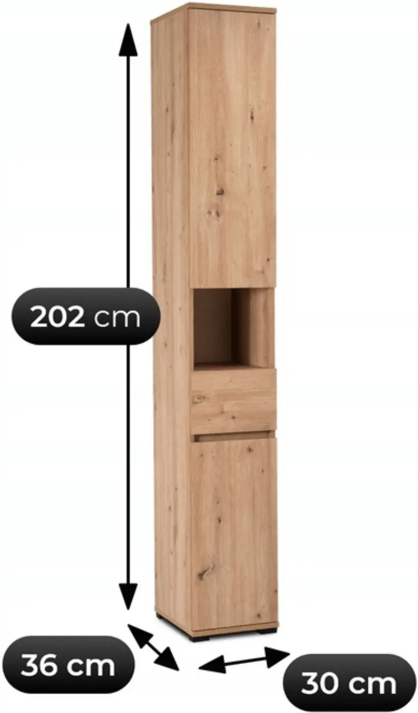 Прихожая Mebel Elite Parma 0.8m (Artisan Oak/Graphite) - 9