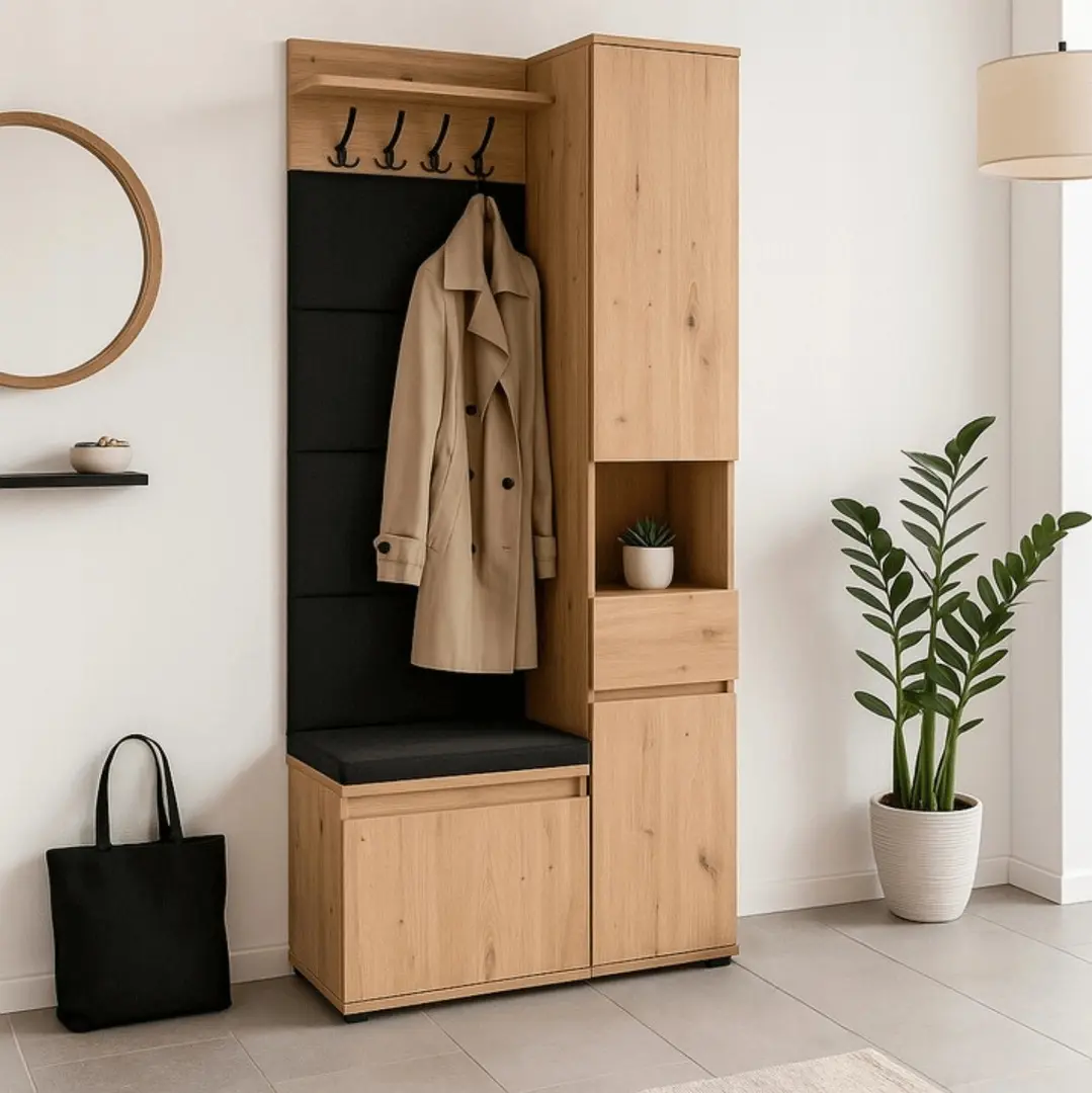 Прихожая Mebel Elite Parma 0.8m (Artisan Oak/Graphite)