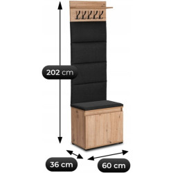Прихожая Mebel Elite Venorna 0.6m (Artisan Oak/Graphite) Thumb