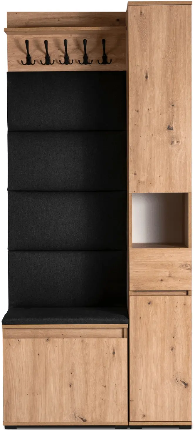 Прихожая Mebel Elite Venorna 0.9m (Artisan Oak/Graphite) - 2