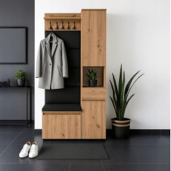 Прихожая Mebel Elite Venorna 0.9m (Artisan Oak/Graphite)