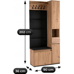 Прихожая Mebel Elite Venorna 0.9m (Artisan Oak/Graphite) Thumb