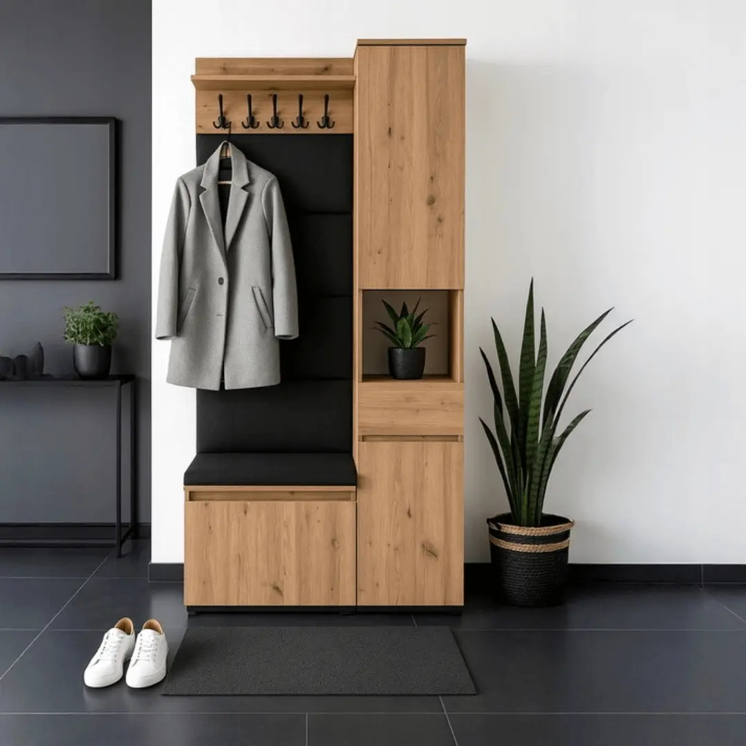 Прихожая Mebel Elite Venorna 0.9m (Artisan Oak/Graphite)