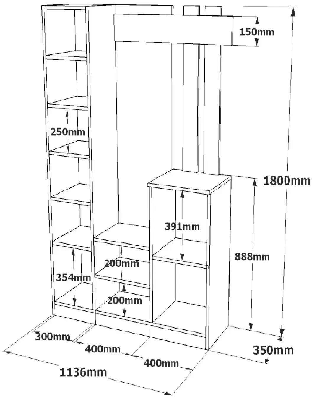Прихожая Mirage Design Roger DD7-W (White) - 4