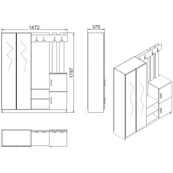 Прихожая Mirage Design Visor DD8-AA (Pine/Anthracite) Thumb