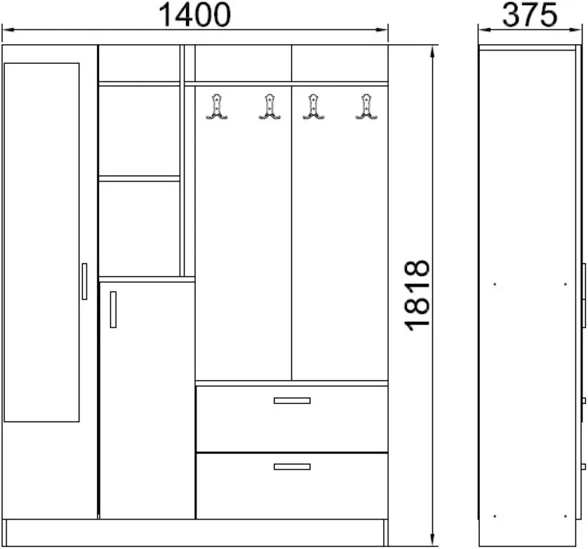 Прихожая Mirage Design Wisdom DD5-AA (Pine/Anthracite)