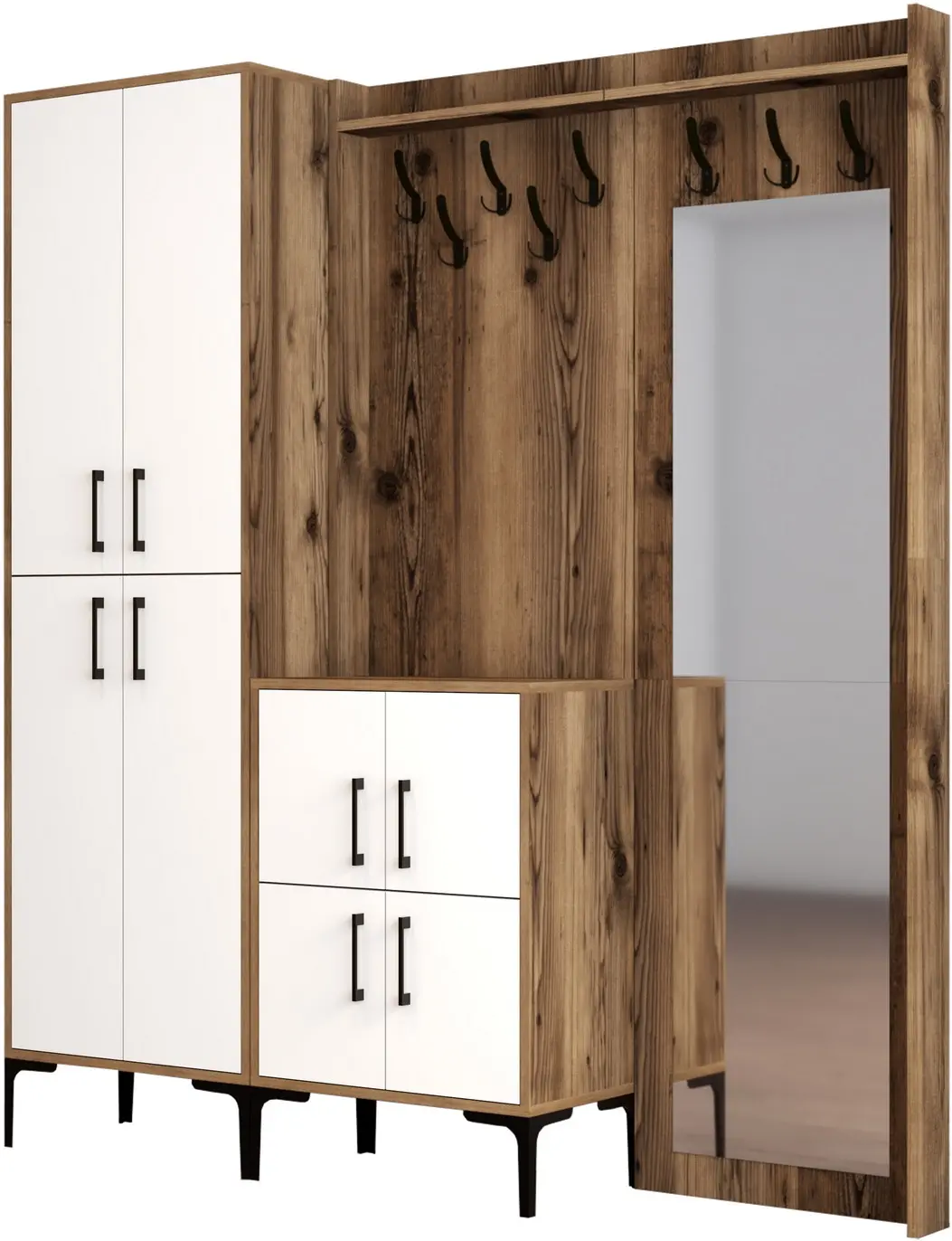 Прихожая Mirage Meble Berlin ABC (White/Walnut)