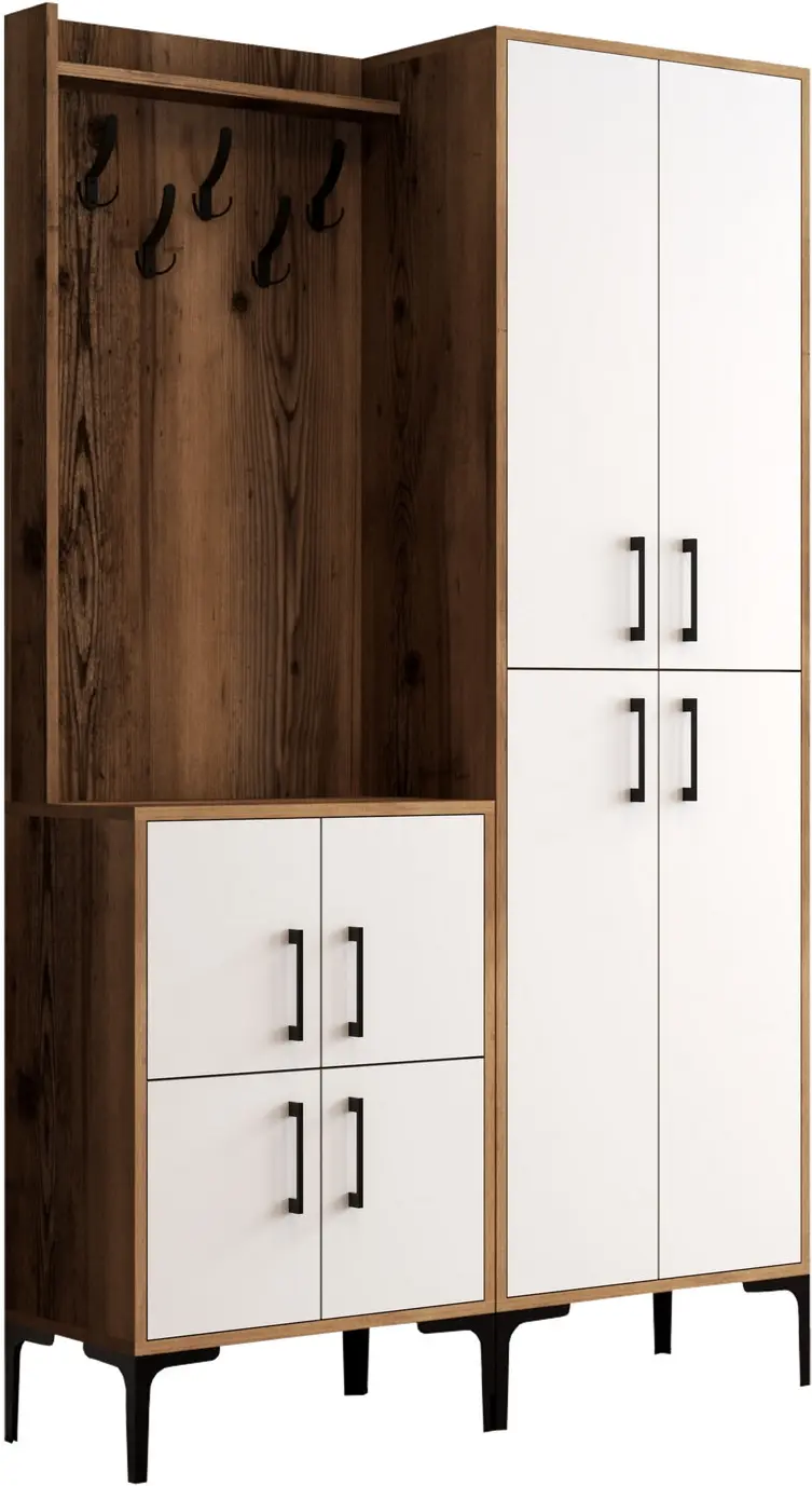 Прихожая Mirage Meble Berlin BA (White/Walnut)