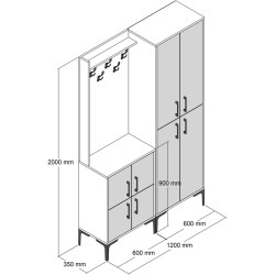 Прихожая Mirage Meble Berlin BA (White/Walnut) Thumb