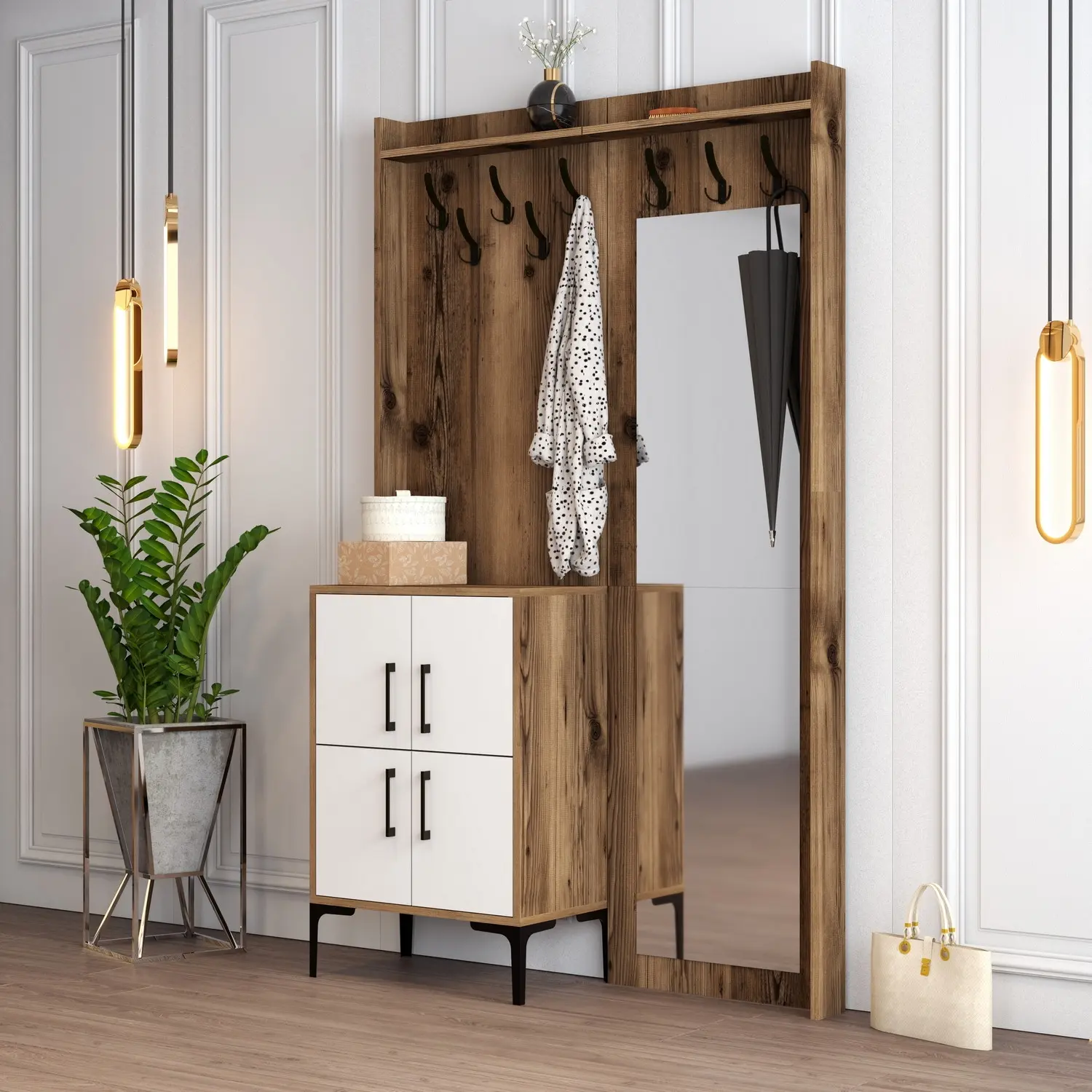 Прихожая Mirage Meble Berlin BC (Walnut/White)