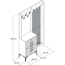 Прихожая Mirage Meble Berlin BC (Walnut/White) Thumb