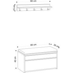 Antreu Mirage Meble Boby (Oak/Black) Thumb