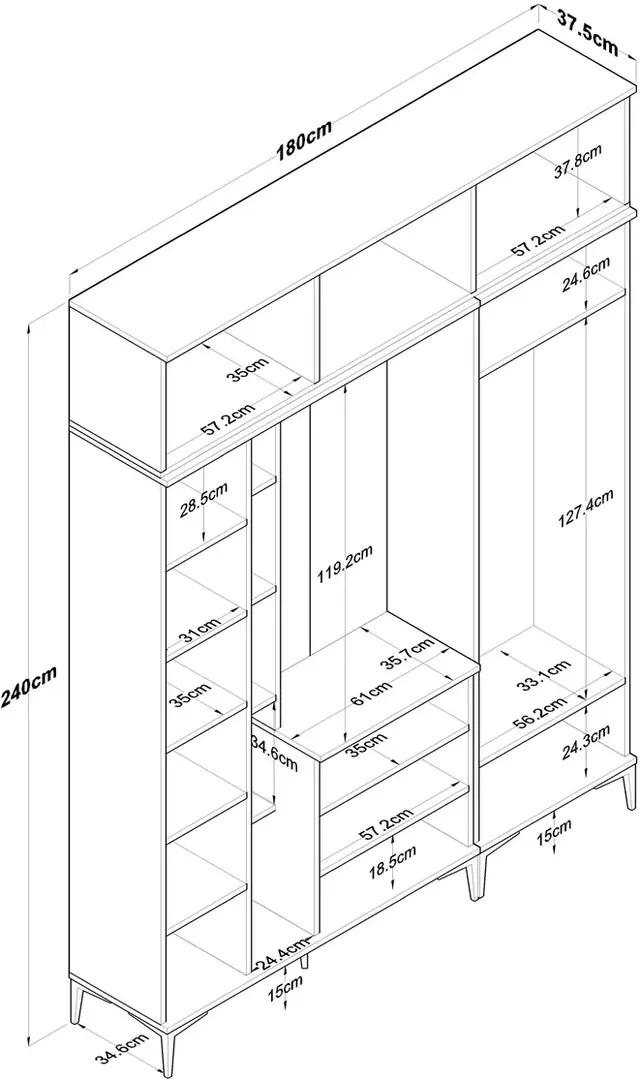 Antreu Mirage Meble EA121 (Walnut/White)