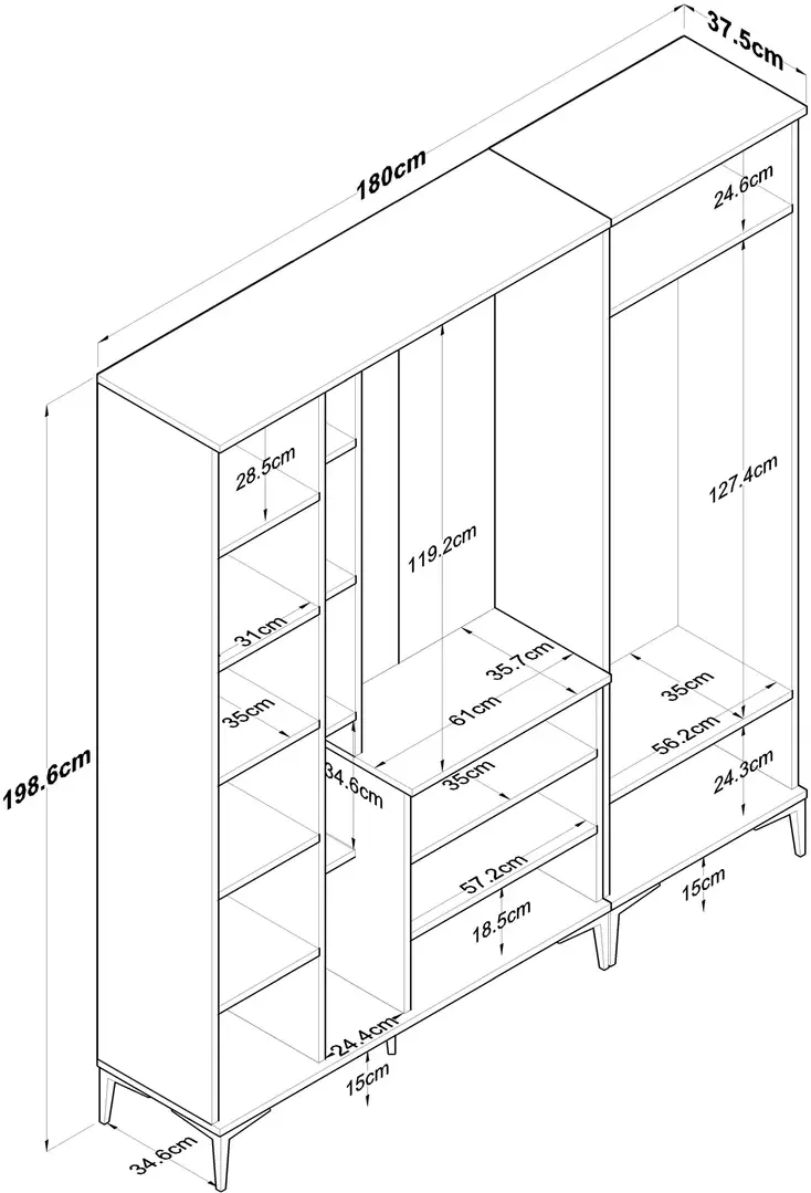 Antreu Mirage Meble EA129 (Walnut/White)