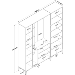 Antreu Mirage Meble EA131 (Walnut/White) Thumb