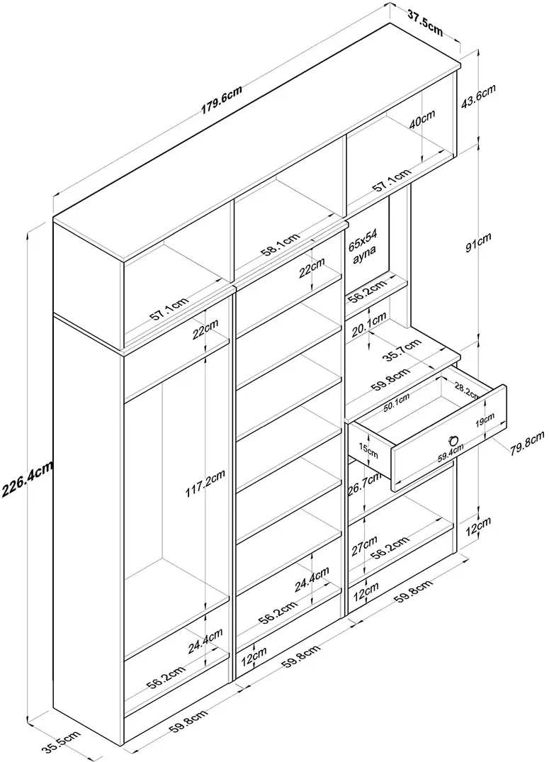 Antreu Mirage Meble EA142 (Walnut/White)