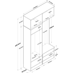 Antreu Mirage Meble EA145 (Walnut/White) Thumb