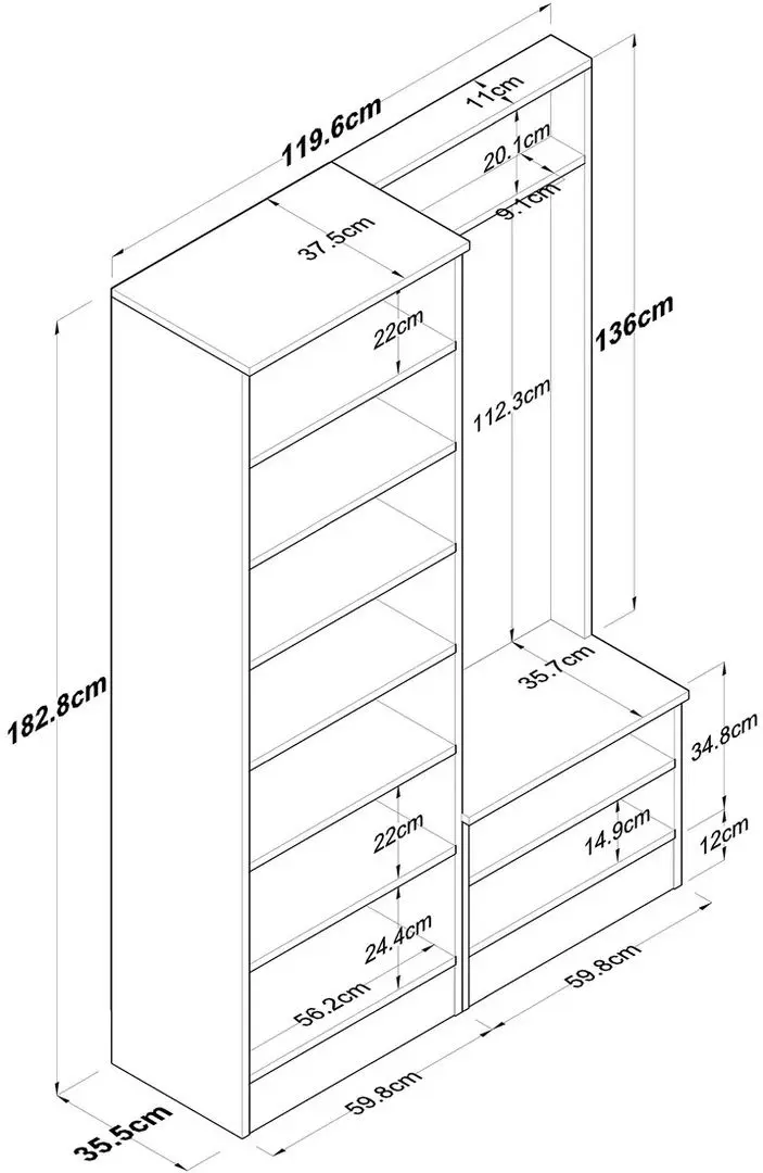 Прихожая Mirage Meble P6/M11 полки (White)