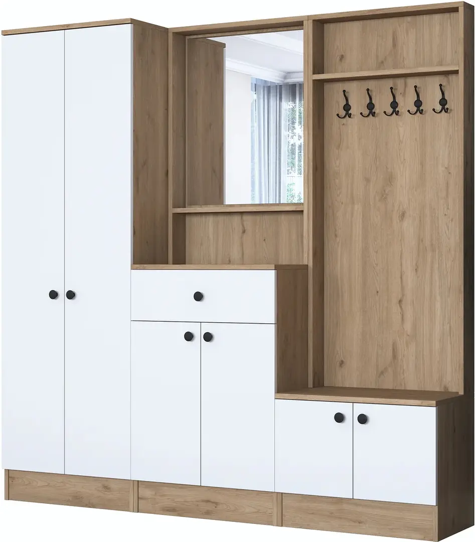 Прихожая Mirage Meble P6 M3 (Walnut/White)