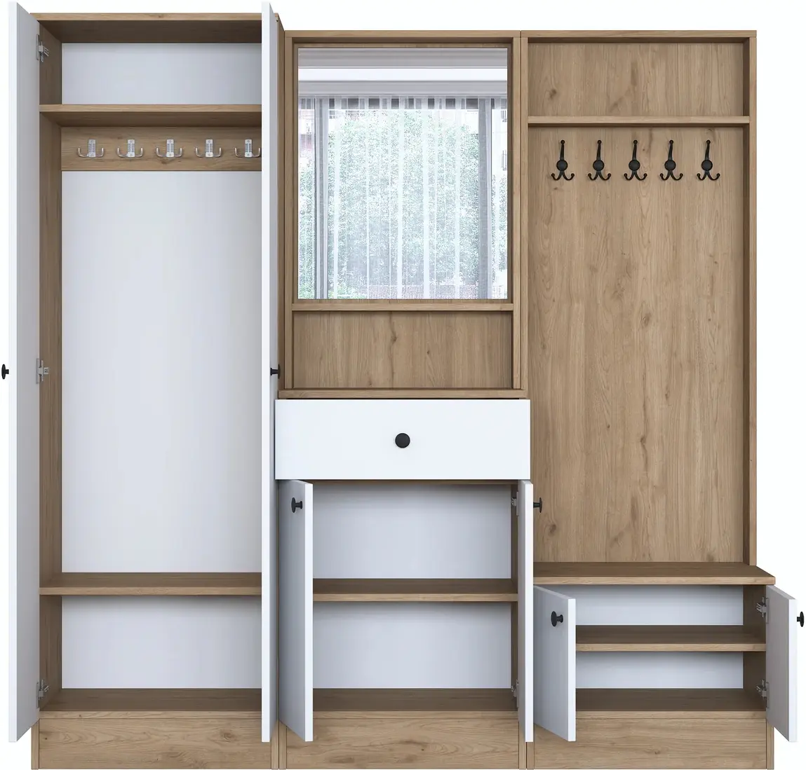 Прихожая Mirage Meble P6 M3 (Walnut/White)