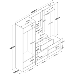Прихожая Mirage Meble P6 M3 (Walnut/White) Thumb
