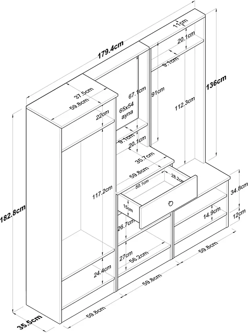 Прихожая Mirage Meble P6 M3 (White)