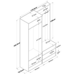 Antreu Mirage Meble P6 M5 (Walnut/White) Thumb