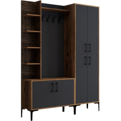 Прихожая Mirage Meble Viyana DA (Anthracite/Walnut) Thumb