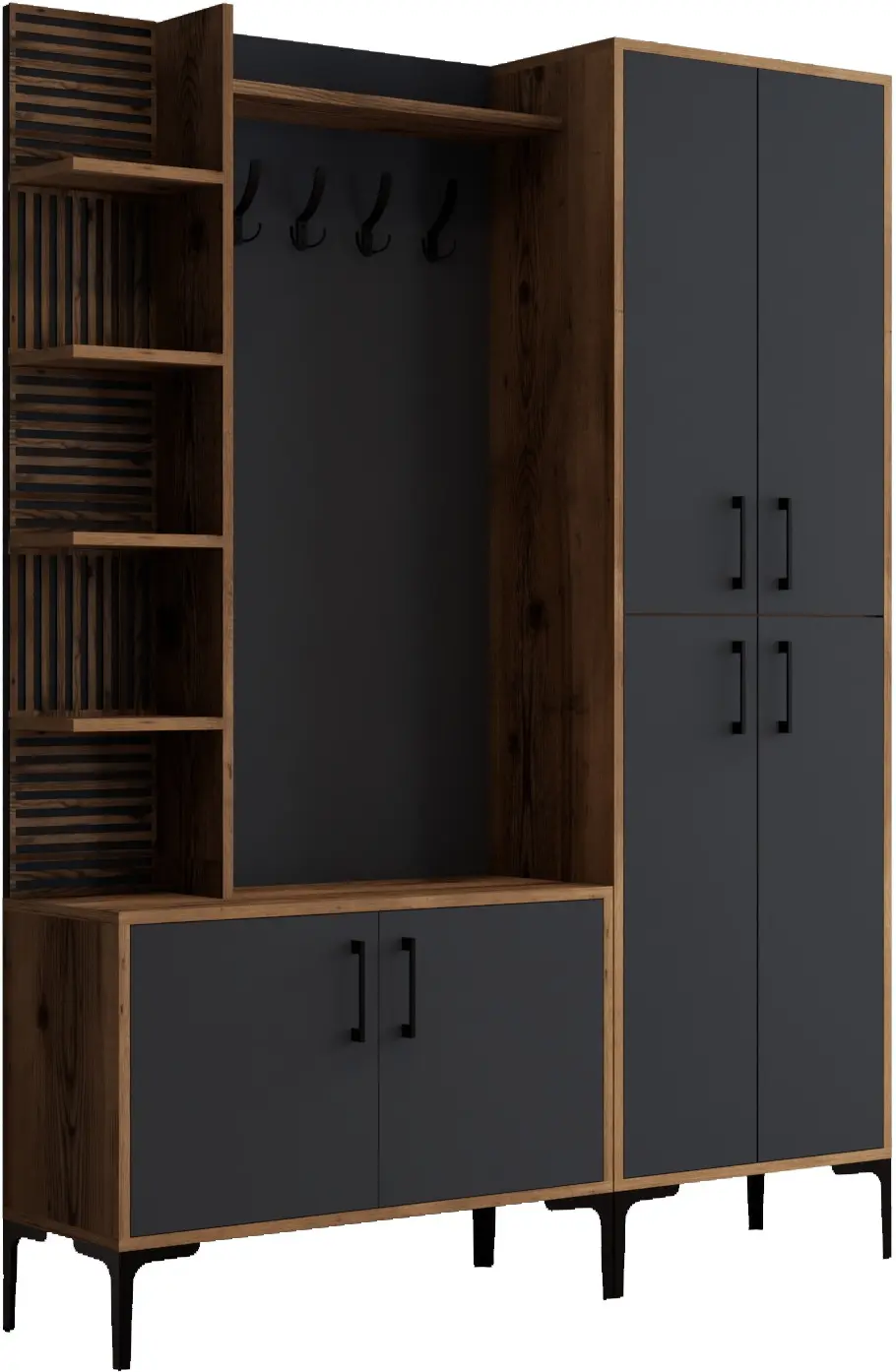 Прихожая Mirage Meble Viyana DA (Anthracite/Walnut)