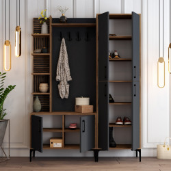 Прихожая Mirage Meble Viyana DA (Anthracite/Walnut) Thumb