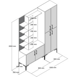 Прихожая Mirage Meble Viyana DA (Cream/Walnut) Thumb