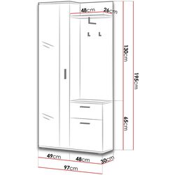 Прихожая Mirjan24 Class/Lux (Sonoma Oak/White) Thumb