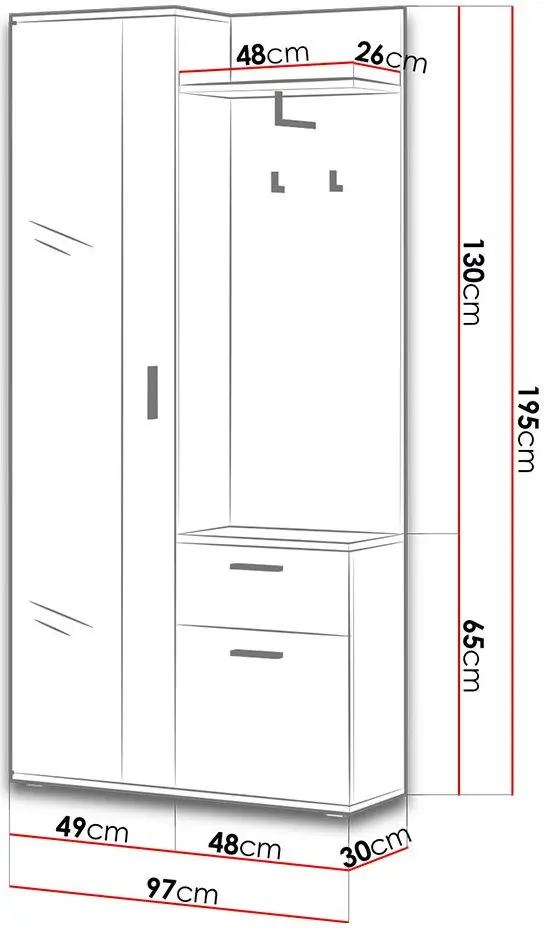 Прихожая Mirjan24 Class/Lux (Sonoma Oak/White) - 3