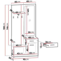 Antreu Mirjan24 Driady/Nepo PPK 028 (Sonoma Oak/White) Thumb