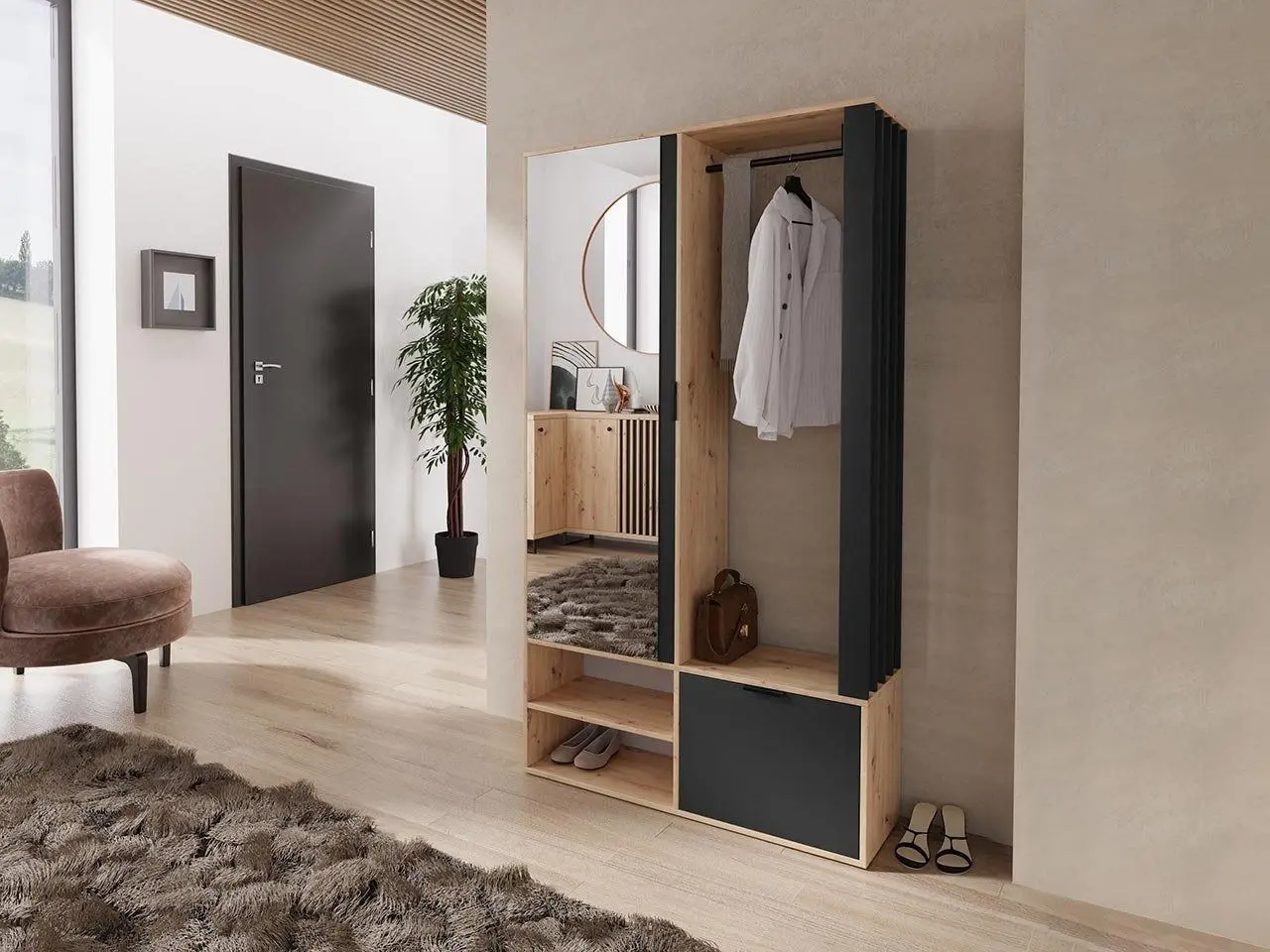 Antreu Mirjan24 Frelio/Milo (Artisan Oak/Black)