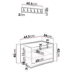 Прихожая Mirjan24 Konkor 60 I/Grawis 60 2panels (Gray) Thumb