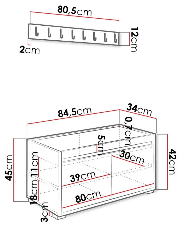 Прихожая Mirjan24 Konkor 80 I/Grawis 80 2panels (Gray) - 3