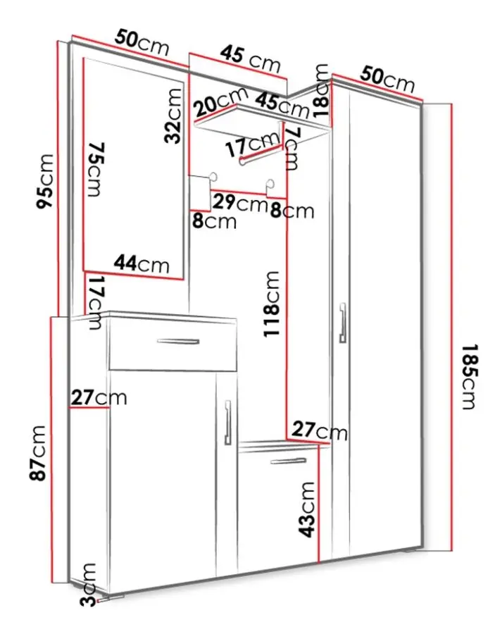 Прихожая Mirjan24 Loderen/Trio (Artisan Oak/White) - 3